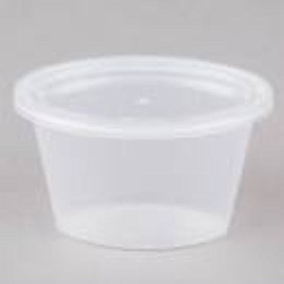 25 Oval plastic souffle/portion cups with lid, pack of 25, Newspring - Picture 3 of 6